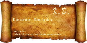 Kocsner Darinka névjegykártya